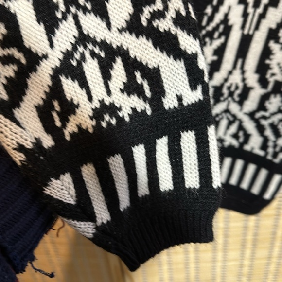 Jamie Scott Vintage 1990s Y2K Black White William Morris Pattern Cardigan Small - Picture 9 of 16